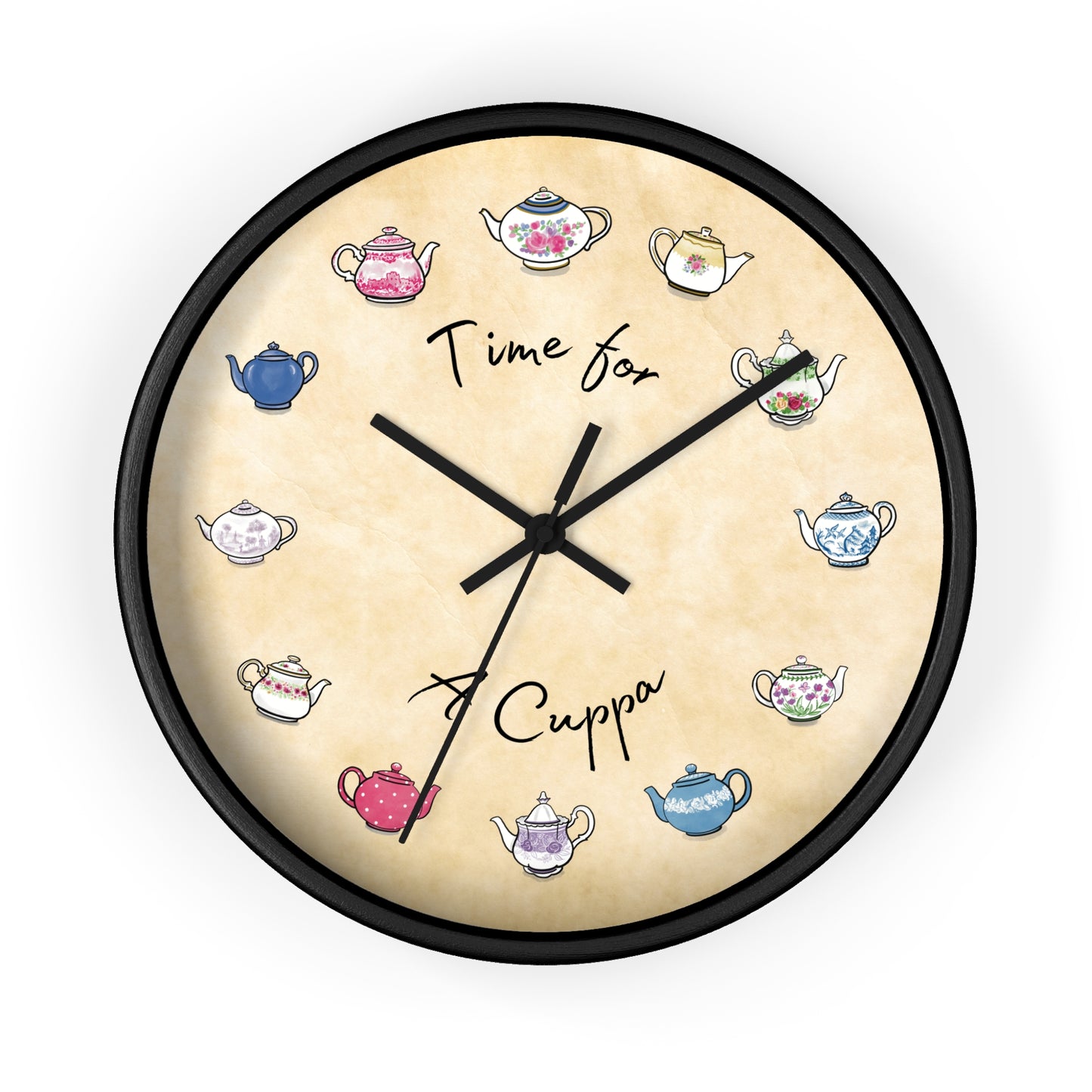 Time for a Cuppa Teapots Wall Clock