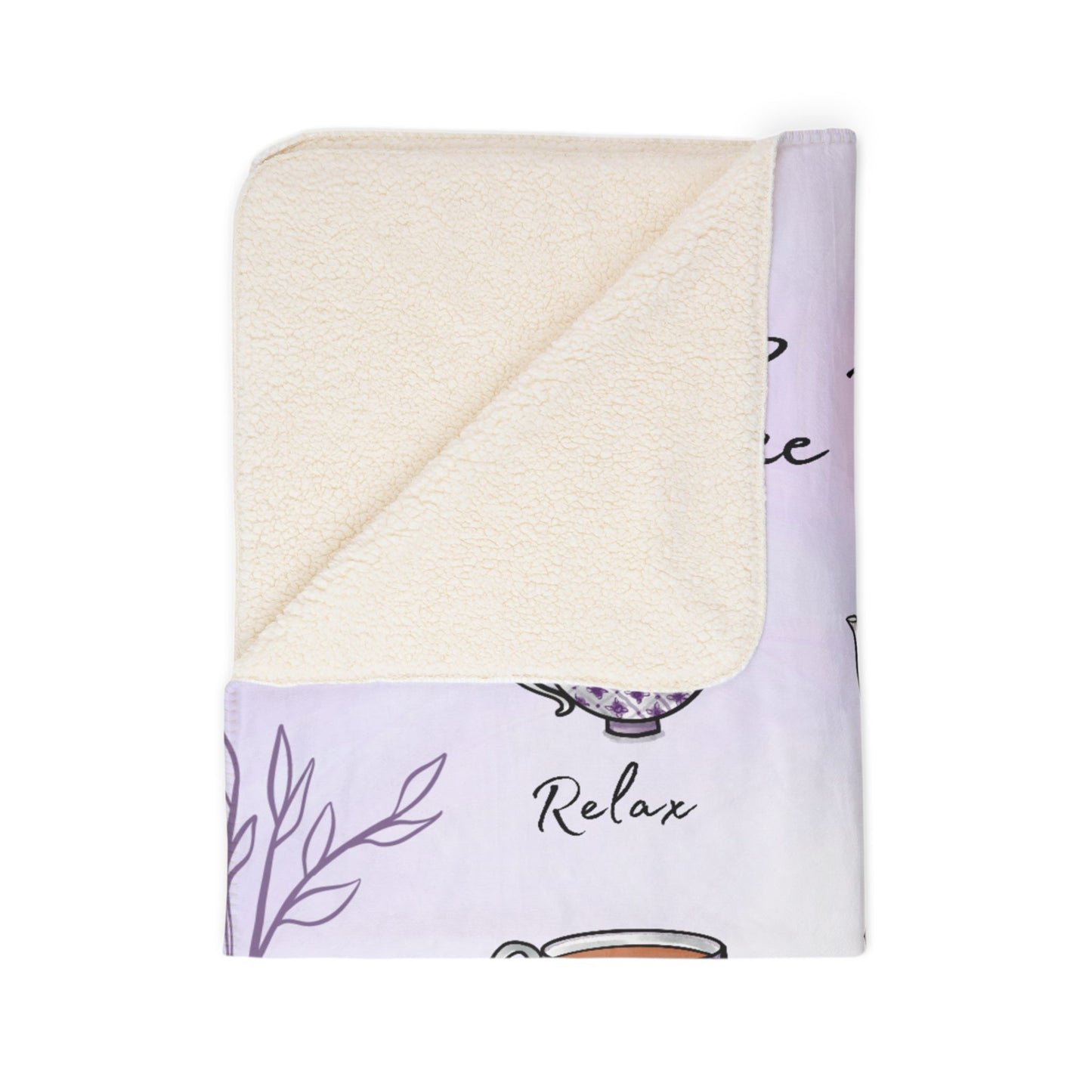 Lilac Tea Emotions Cozy Fleece Sherpa Blanket