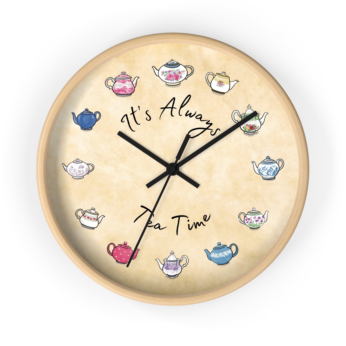 Always Tea Time Teapots Clock
