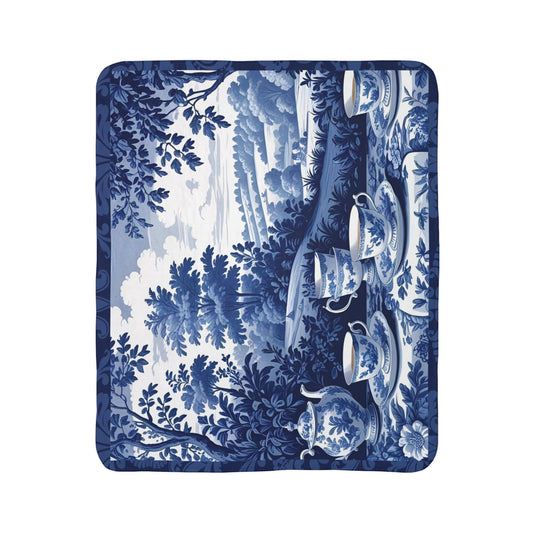 Teatime Picnic Cozy Fleece Sherpa Blanket