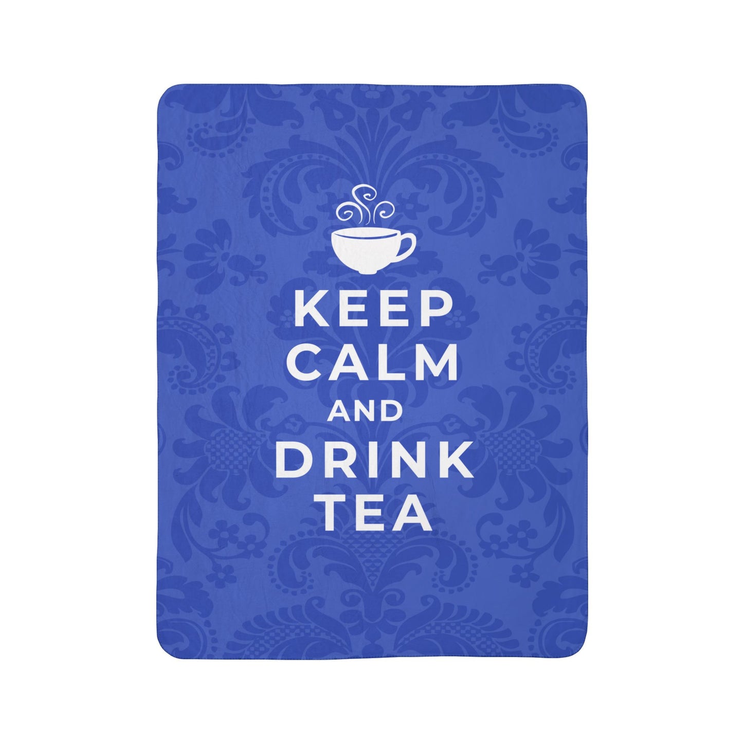 Keep Calm Blue Cozy Fleece Sherpa Blanket