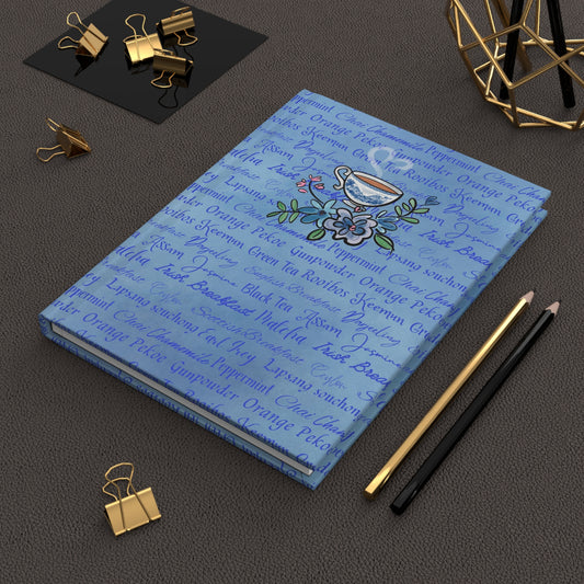 Blue Teacup Hard Cover Journal