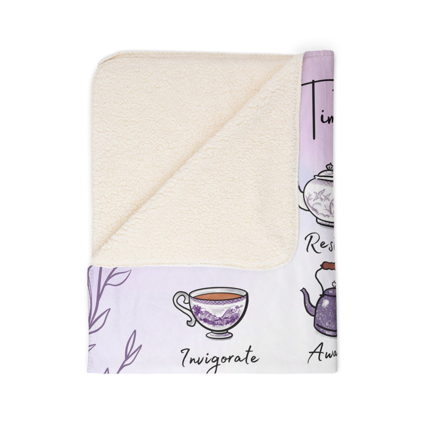 Lilac Tea Emotions Cozy Fleece Sherpa Blanket