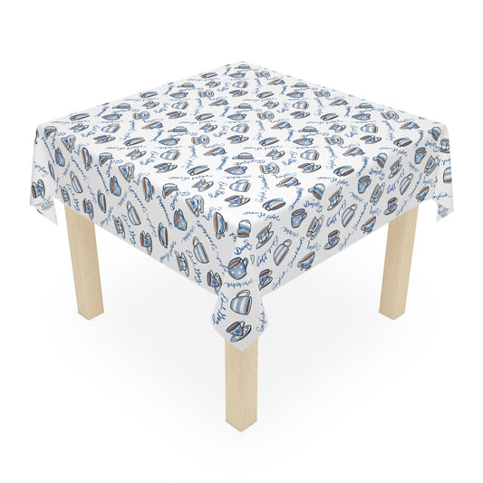 Blue and White Teacup Tablecloth