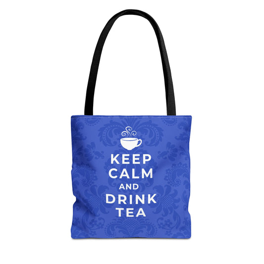 Blue Keep Calm Tea Lover Tote Bag