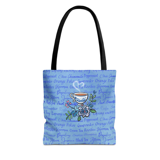 Blue Tea Cup Tote Bag