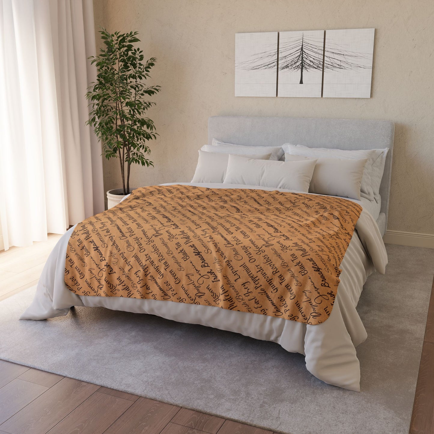 Tea Words Cozy Fleece Sherpa Blanket