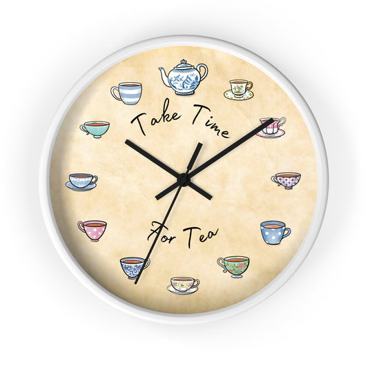 Take Time for Tea Multi Color Teacups Clock