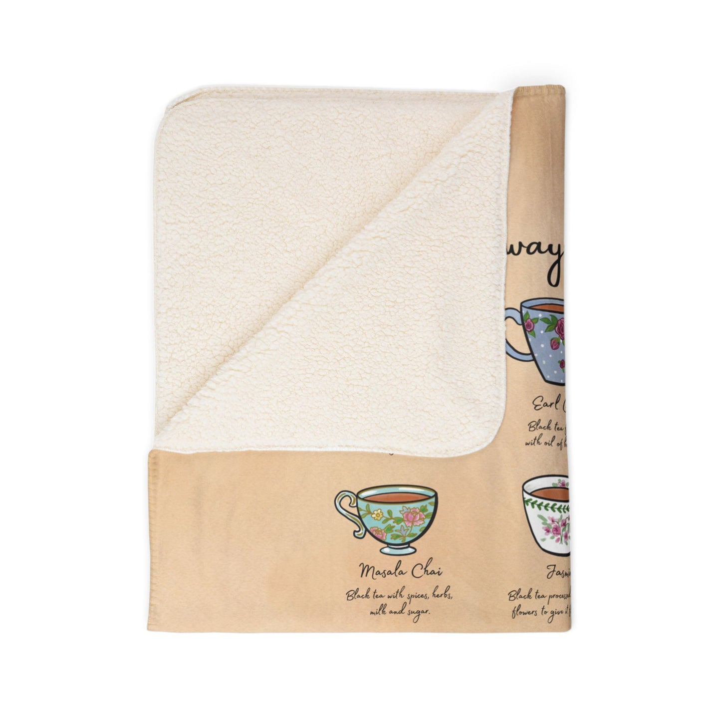 Tea Time Fleece Sherpa Blanket