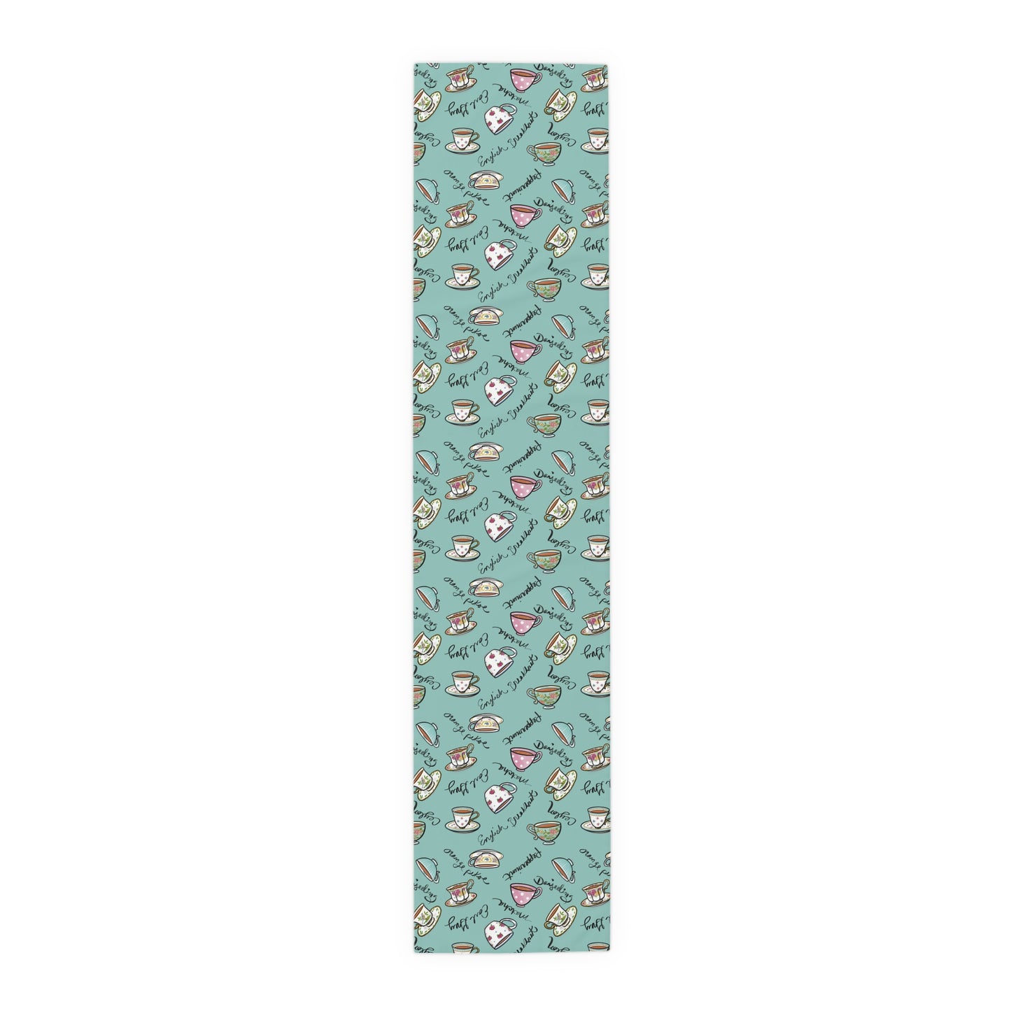 Colorful Teacups Table Runner