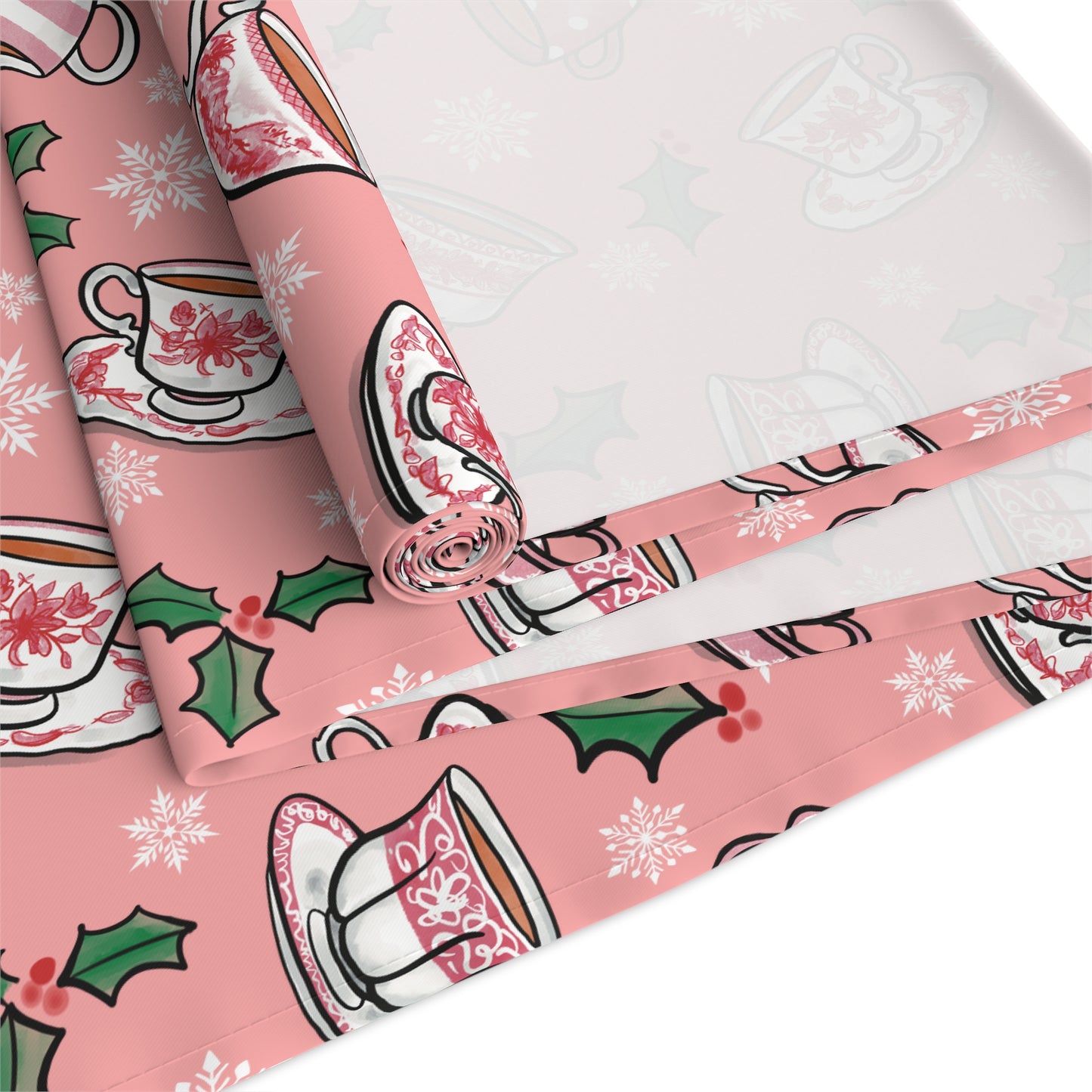 Christmas Teacups Table Runner