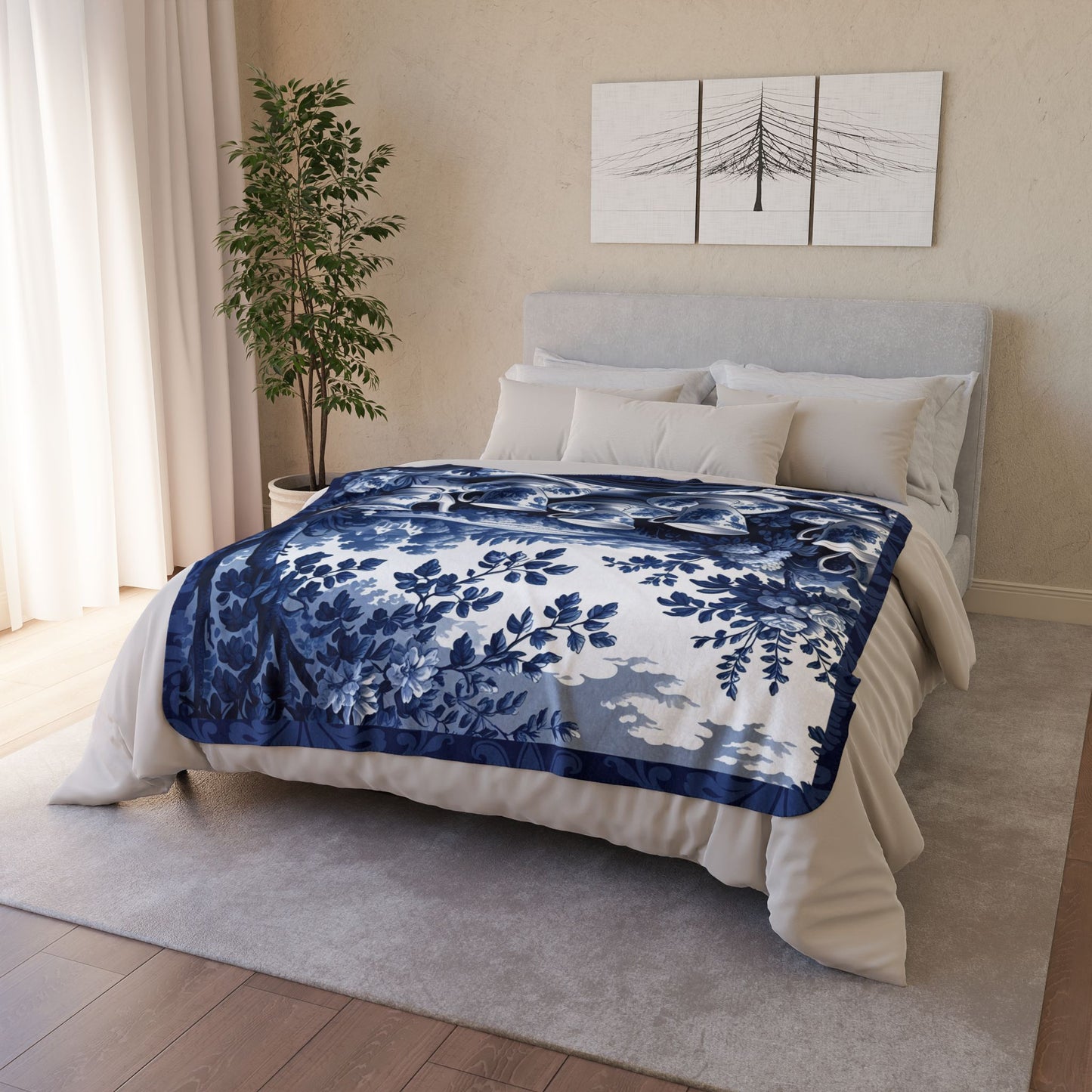 Country Teatime Cozy Fleece Sherpa Blanket
