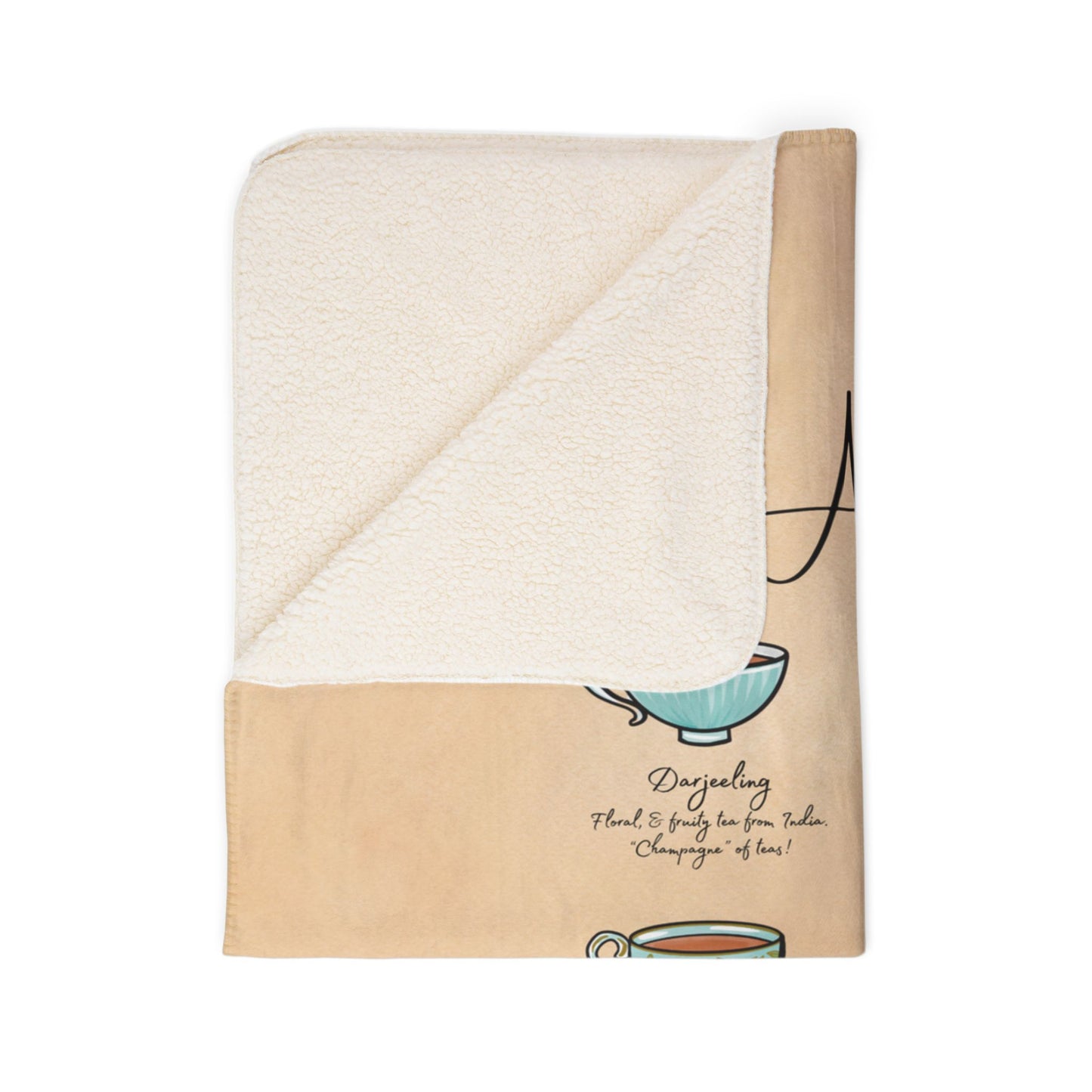 Tea Time Fleece Sherpa Blanket