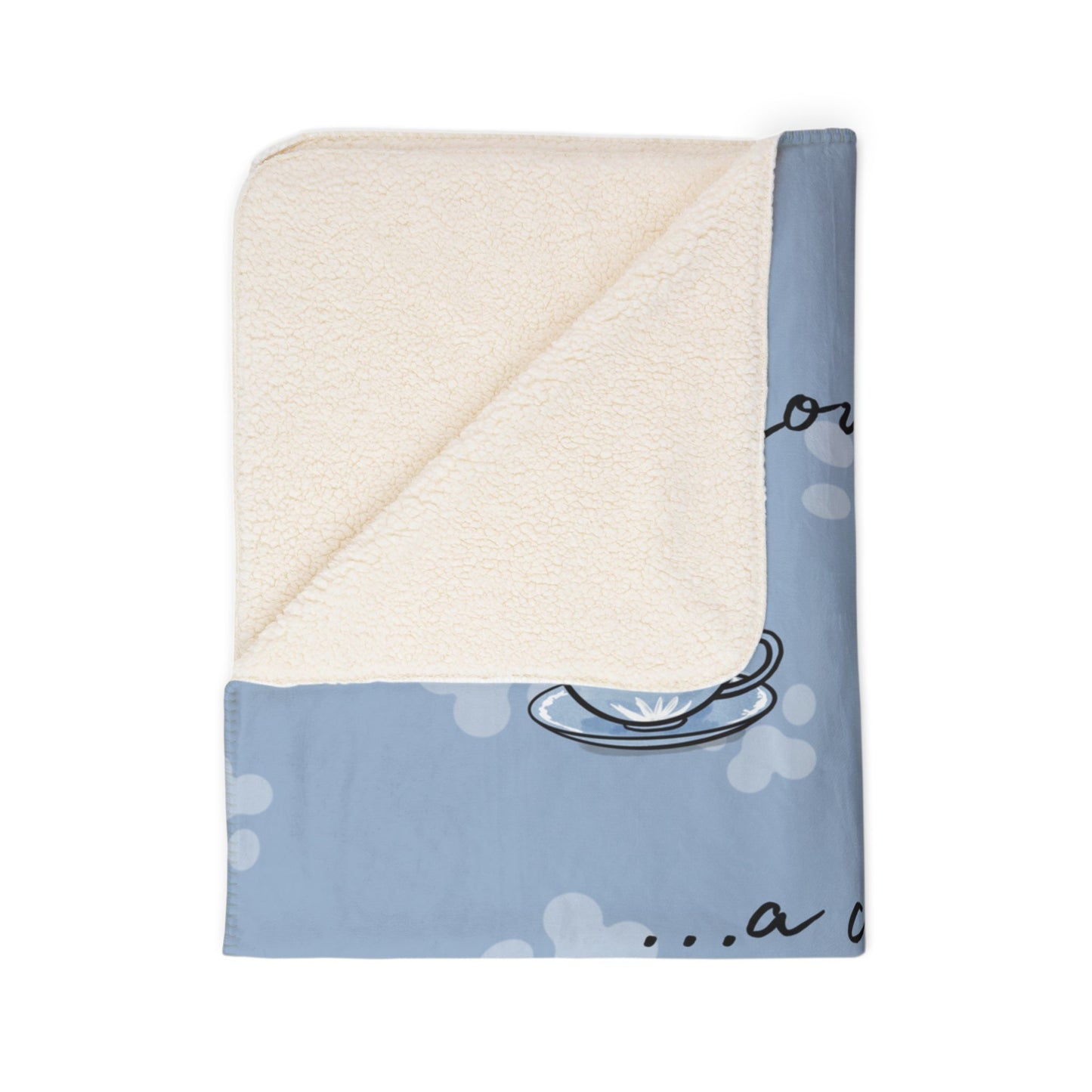 Love, Tea and Dog Cozy Fleece Sherpa Blanket