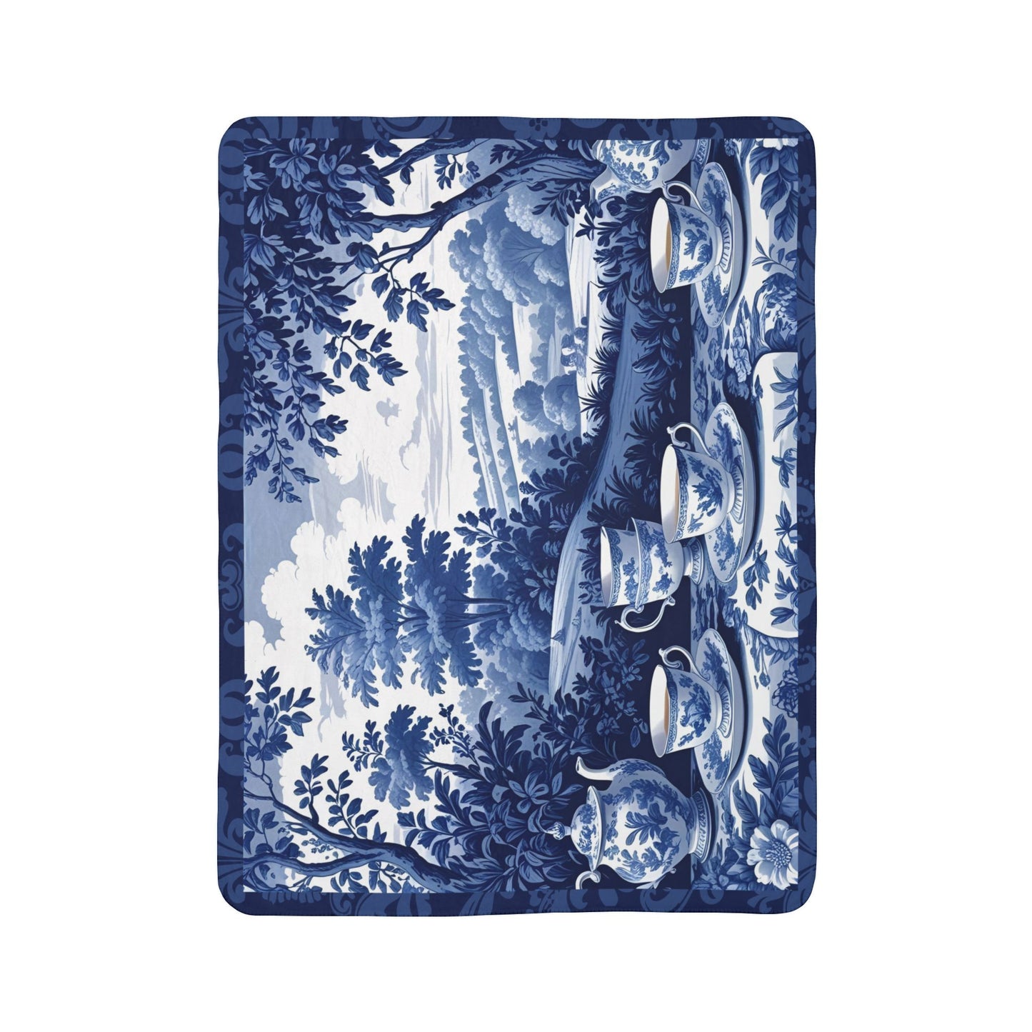 Teatime Picnic Cozy Fleece Sherpa Blanket