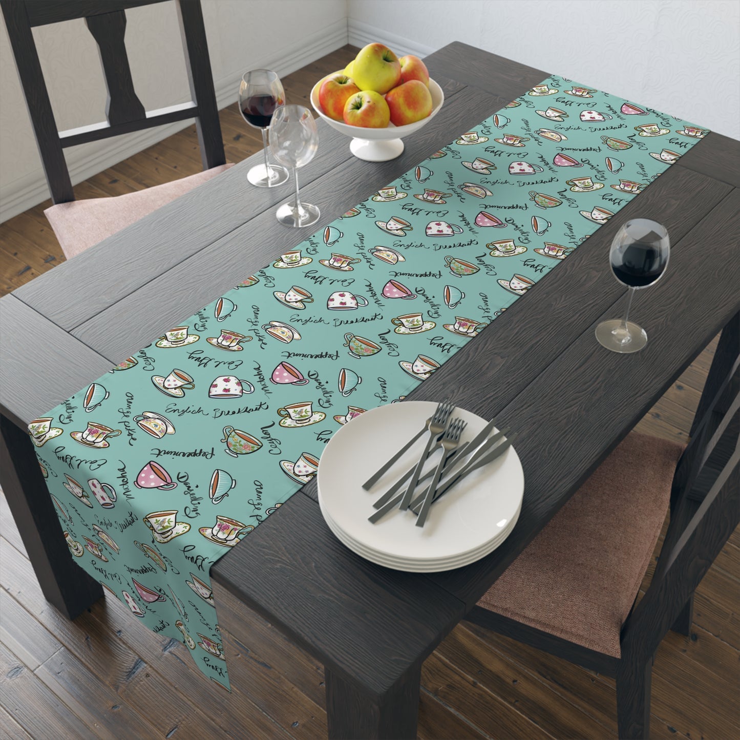 Colorful Cups Table Runner