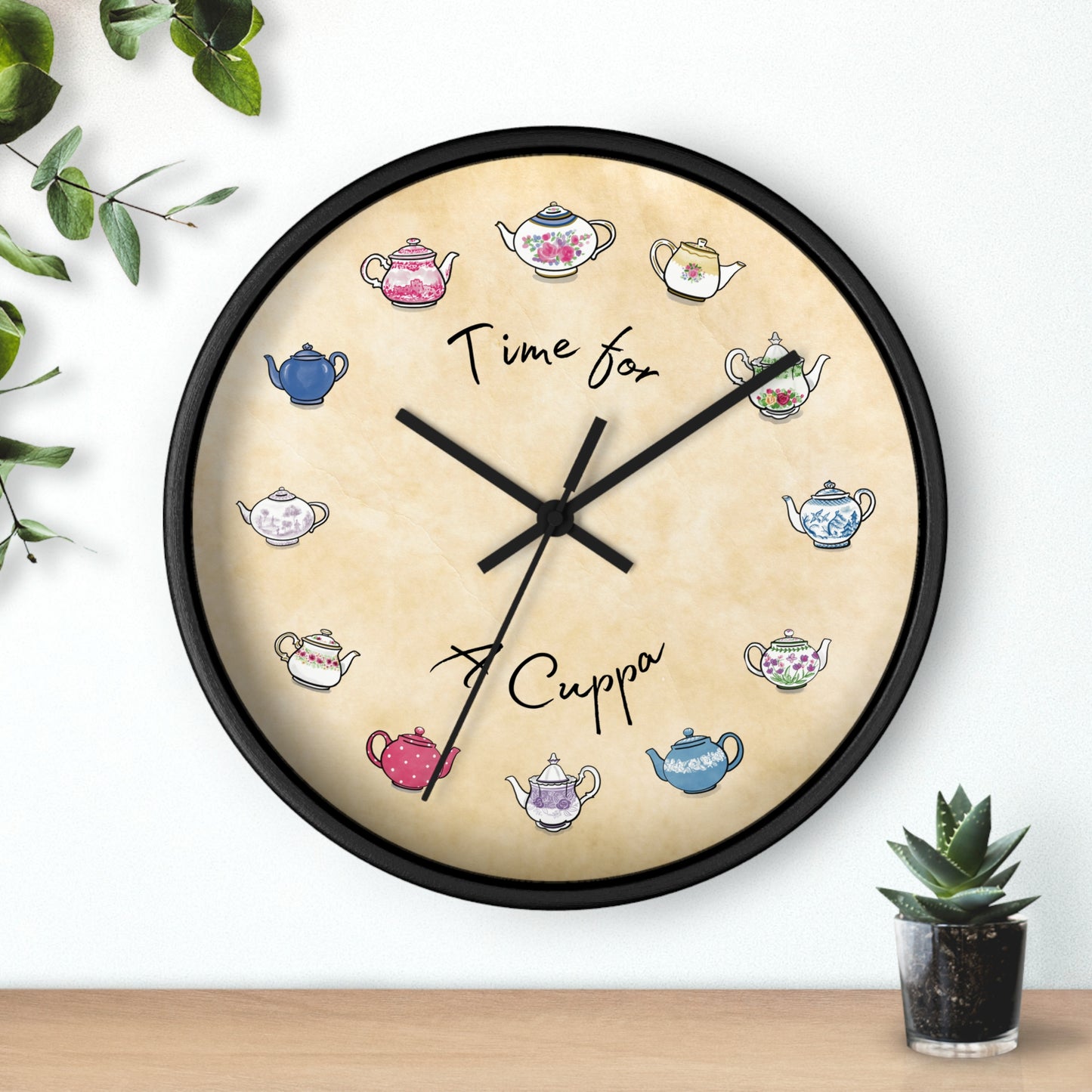Time for a Cuppa Teapots Wall Clock