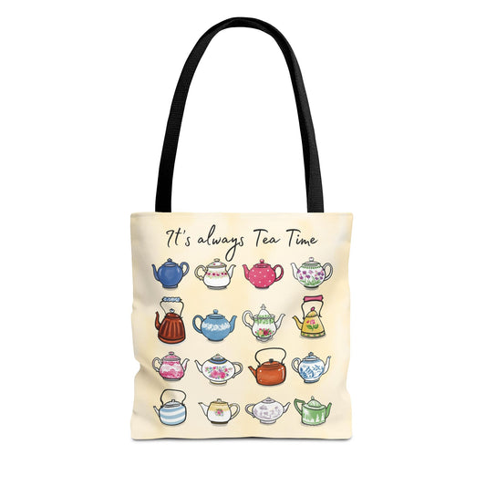 Always Tea Time Tote Bag, Teapots