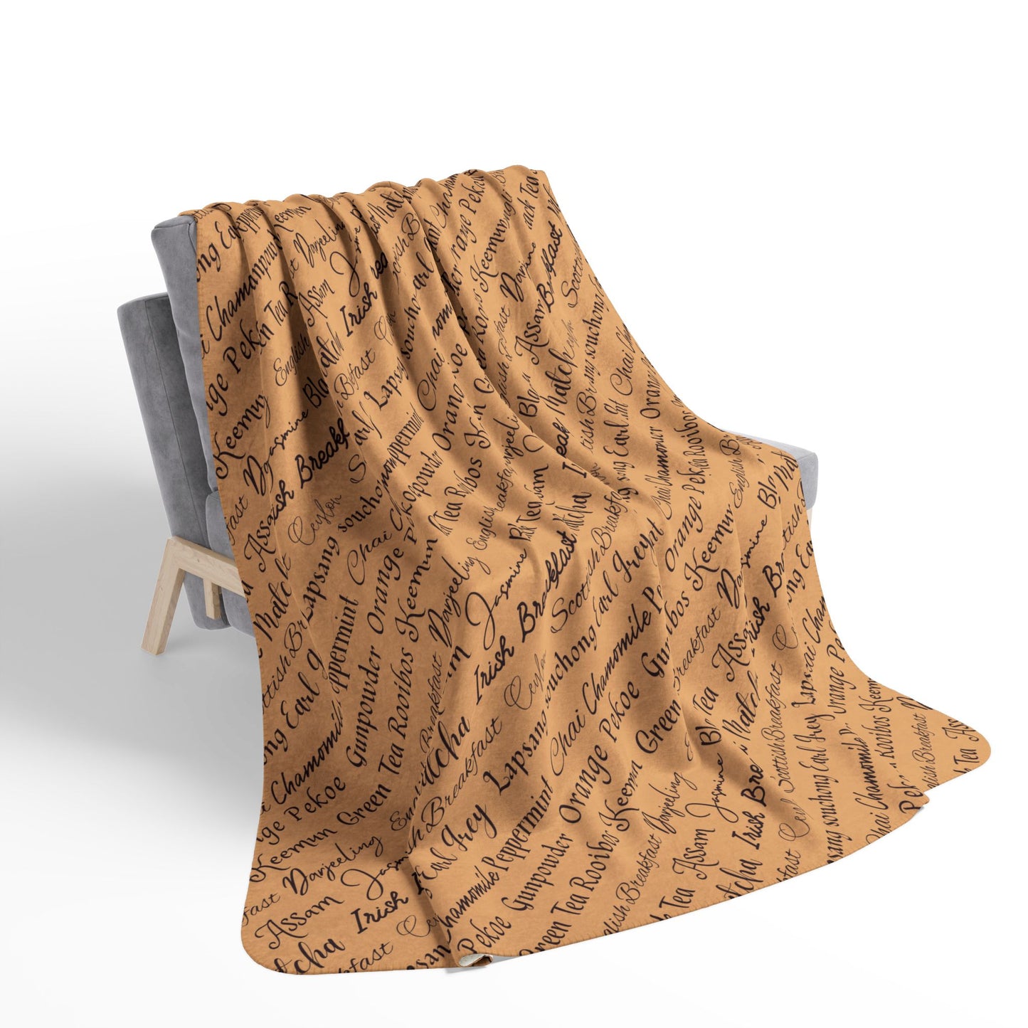 Tea Words Cozy Fleece Sherpa Blanket