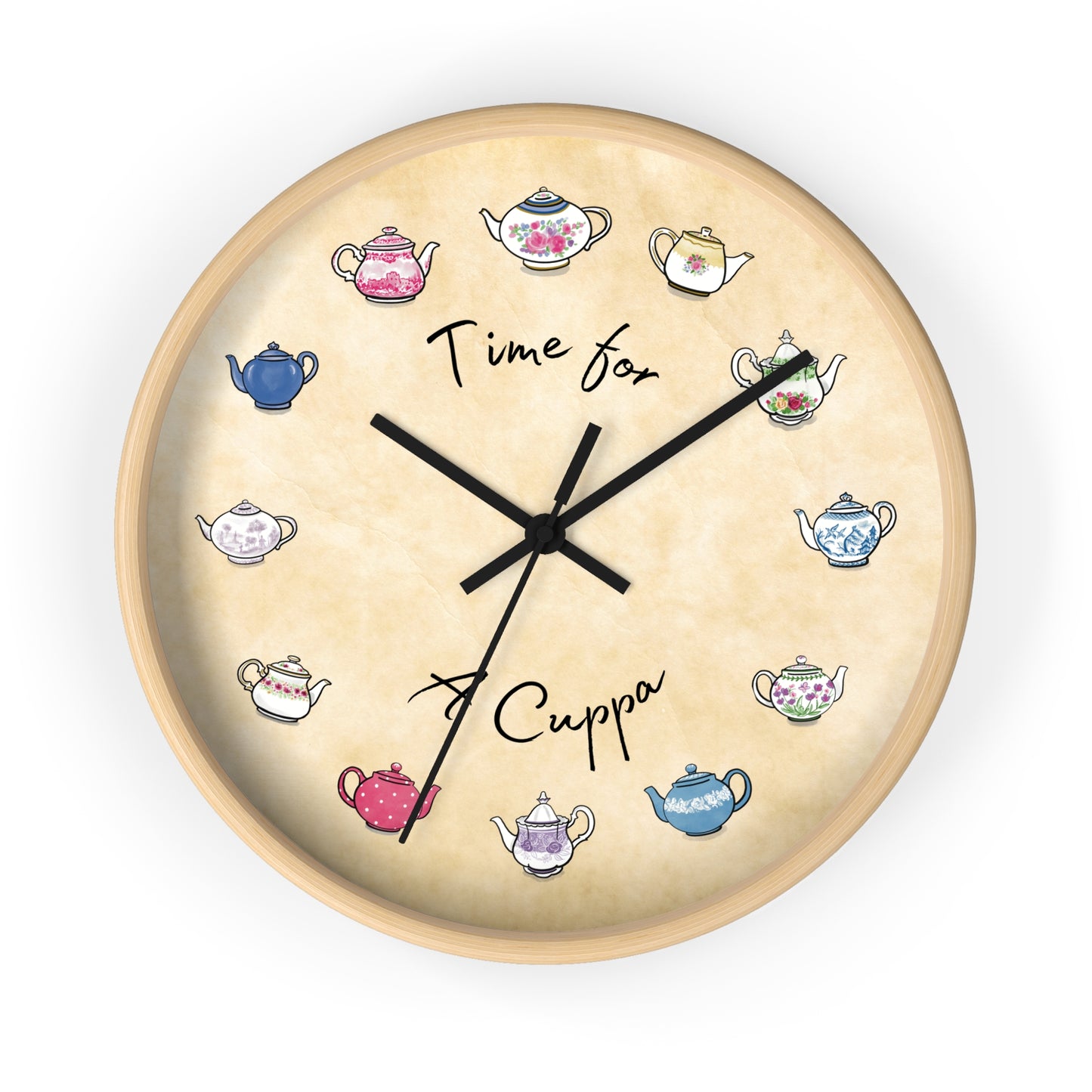Time for a Cuppa Teapots Wall Clock