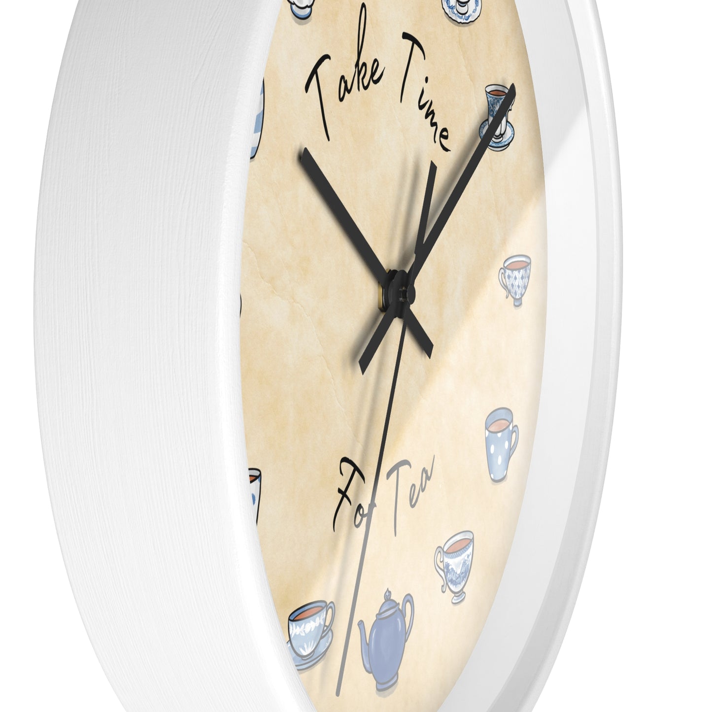 Take Time for Tea Blue Teacups Wall Clock