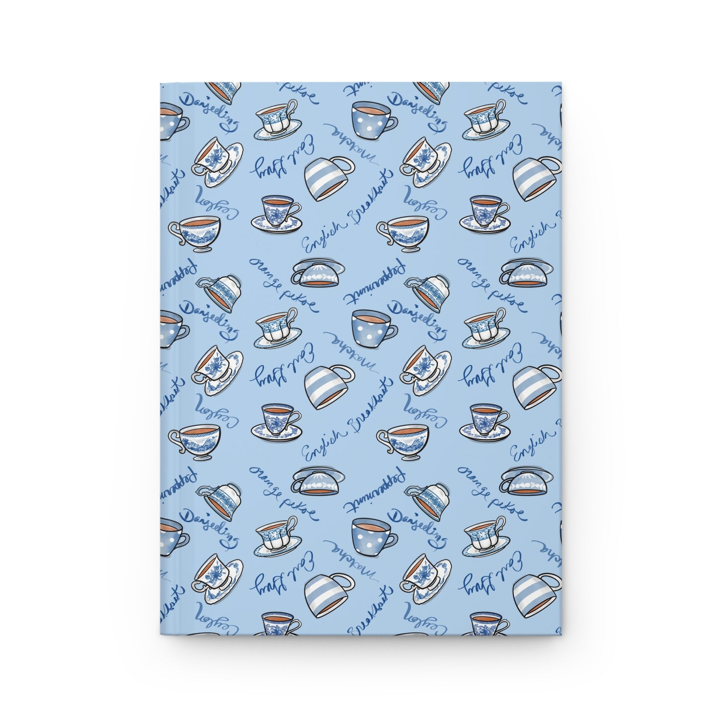 Blue and White Teacup Hardcover Journal