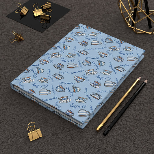Blue and White Teacup Hardcover Journal