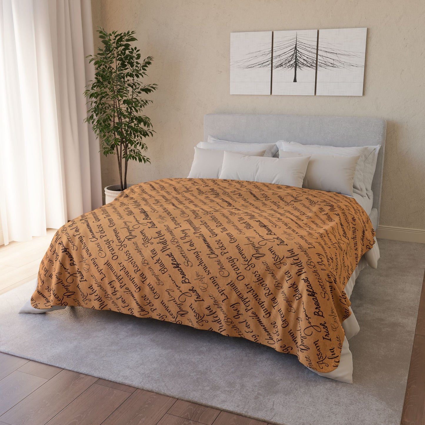 Tea Words Cozy Fleece Sherpa Blanket