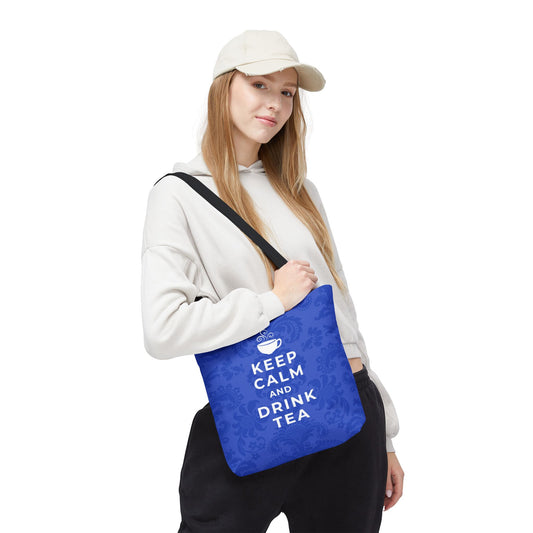 Blue Keep Calm Tea Lover Tote Bag