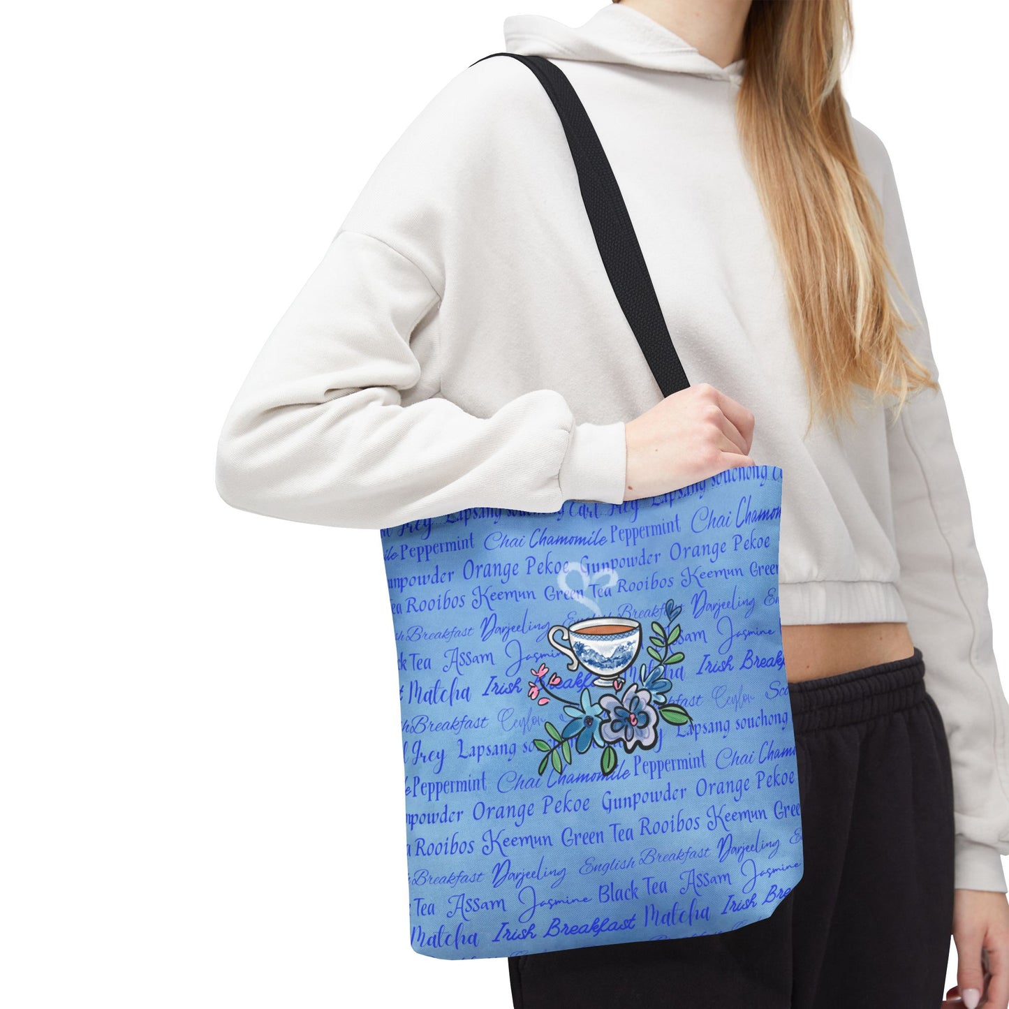 Blue Tea Cup Tote Bag