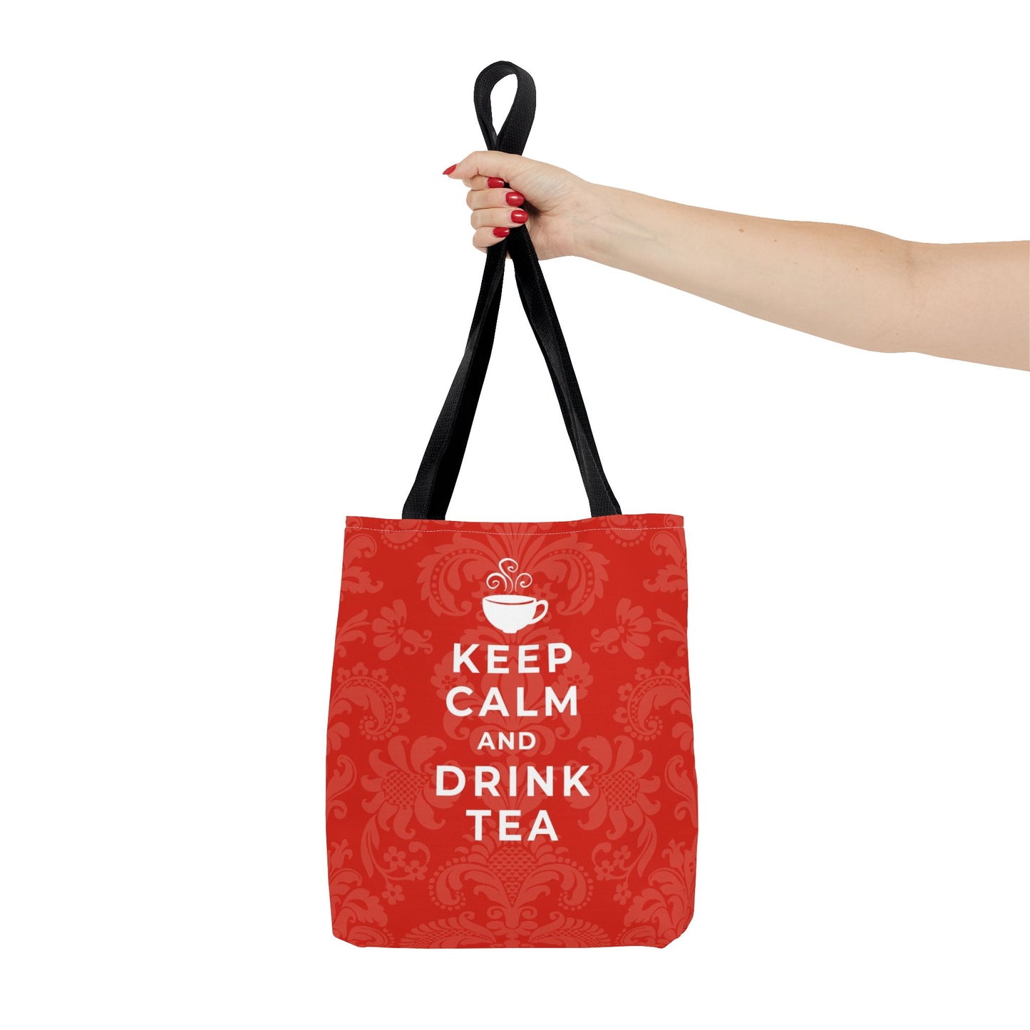 Red Keep Calm Tea Lover Tote Bag