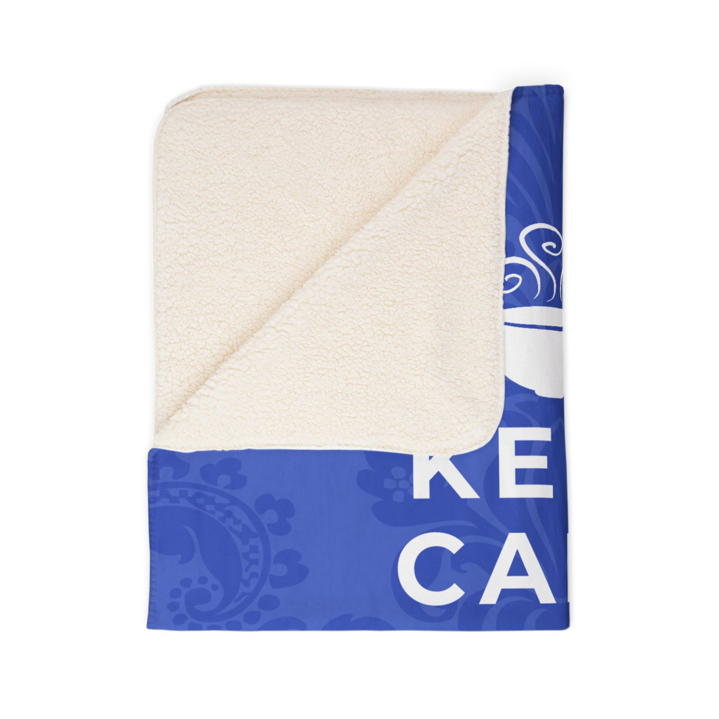 Keep Calm Blue Cozy Fleece Sherpa Blanket