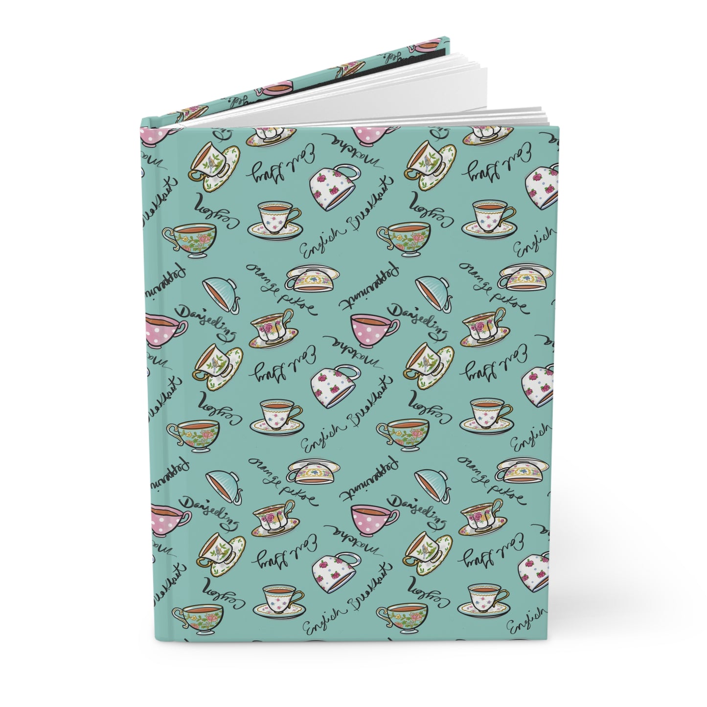 Colorful Teacups Hardcover Journal