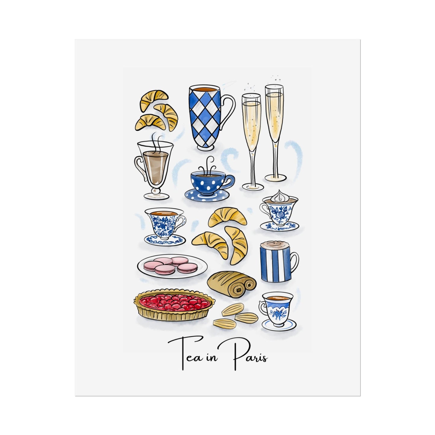 Special Tea in Paris Blue Design