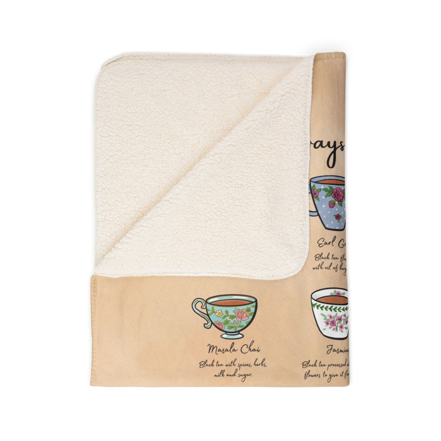 Always Teatime Cozy Fleece Sherpa Blanket