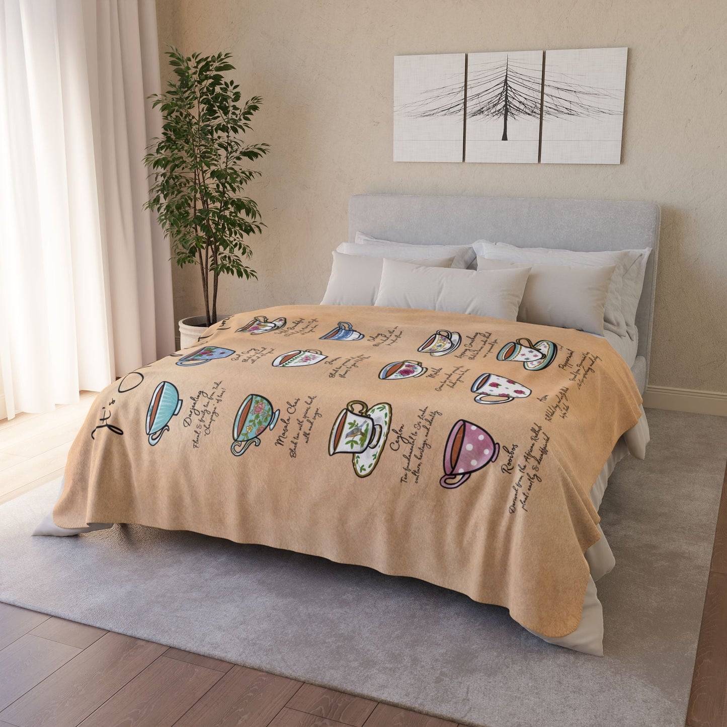 Tea Time Fleece Sherpa Blanket