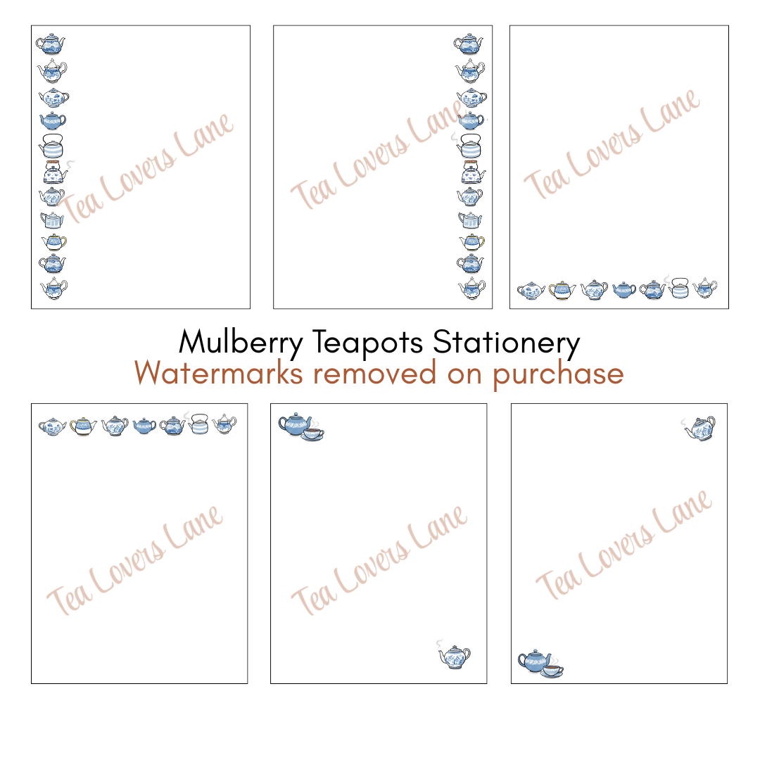 Blue Teapots Stationery