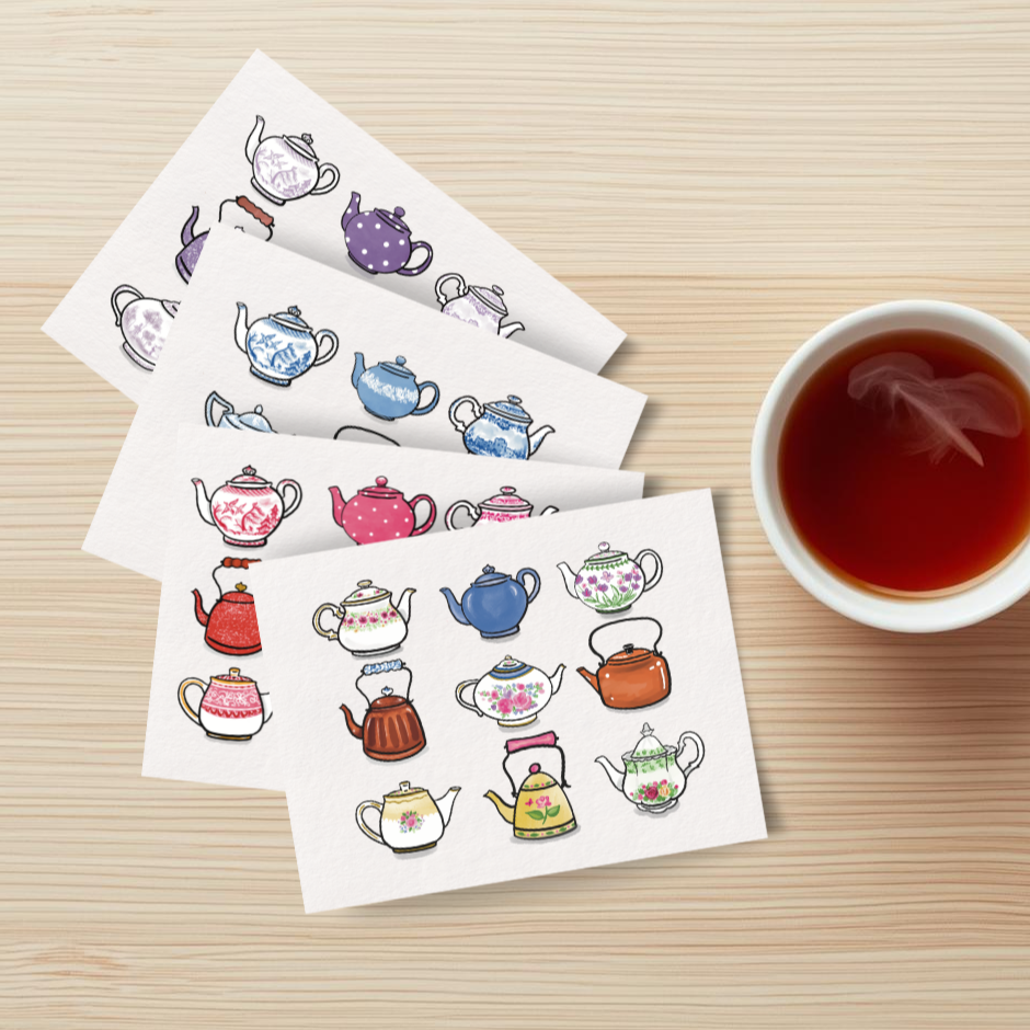 Printable Bundle of Teapot Notecards