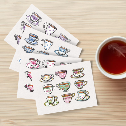 Printable Bundle of Teacup Notecards