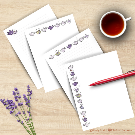 Lilac Teapots Stationery