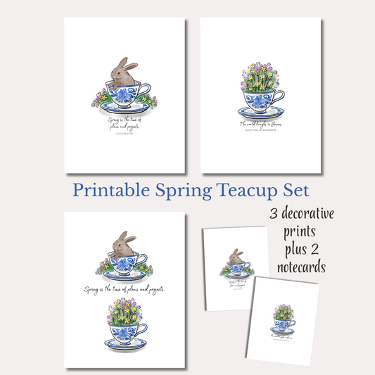 Spring Teacups Print Set
