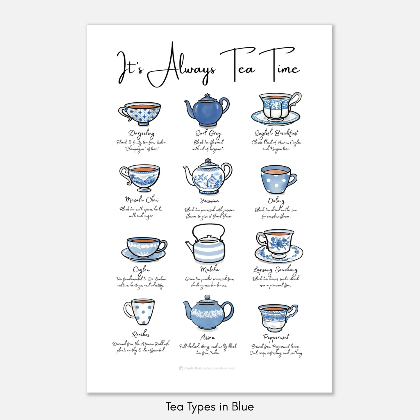 Tea Types - Teapots Poster