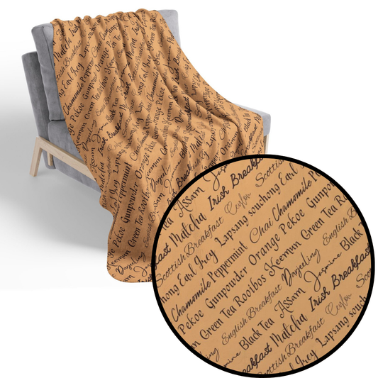 Tea Words Cozy Fleece Sherpa Blanket