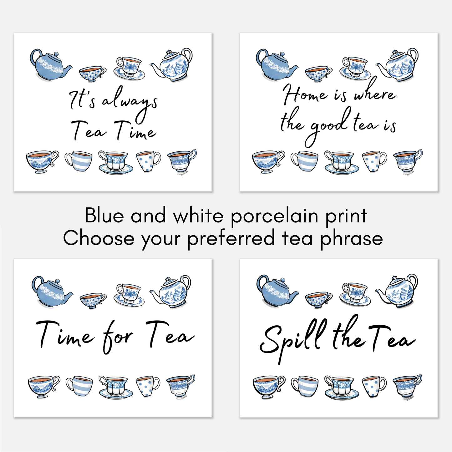 Blue and White Porcelain Print