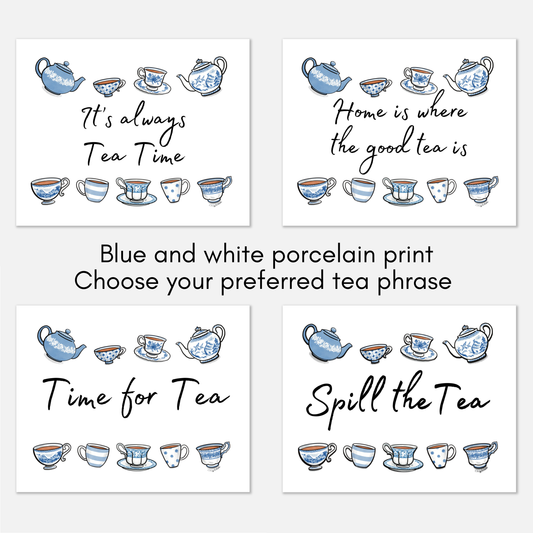 Blue and White Porcelain Print