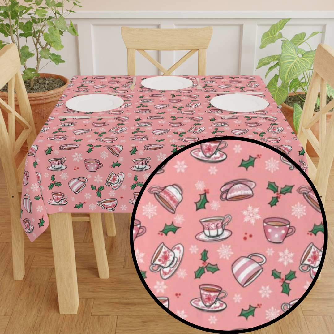 Christmas Teacup Tablecloth